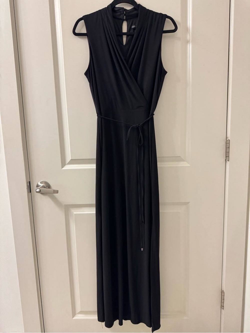 White House Black Market Women’s Stretch Sleeveless Maxi Dress Slit Buttons BHWM